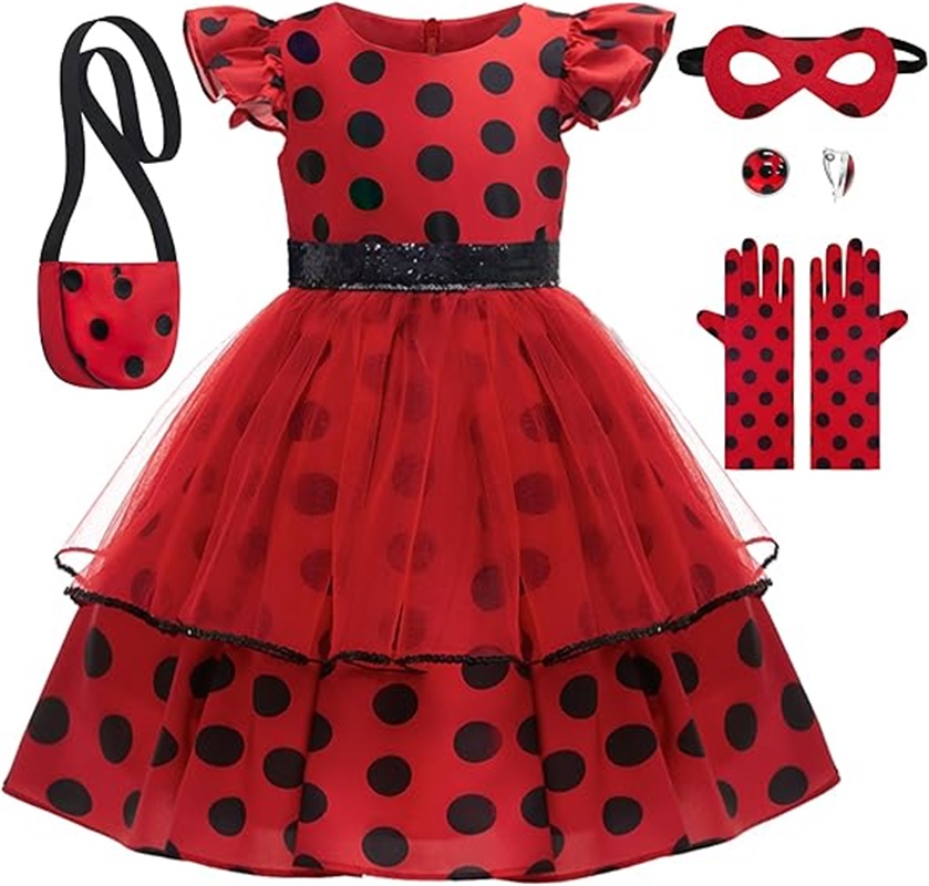 Baby Clothing Size - Girls Cosplay Costume Polka Dot Red