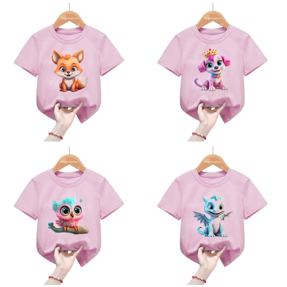 Baby Clothing Elephant - Pink Tops Kawaii Little Elephant Dragon
