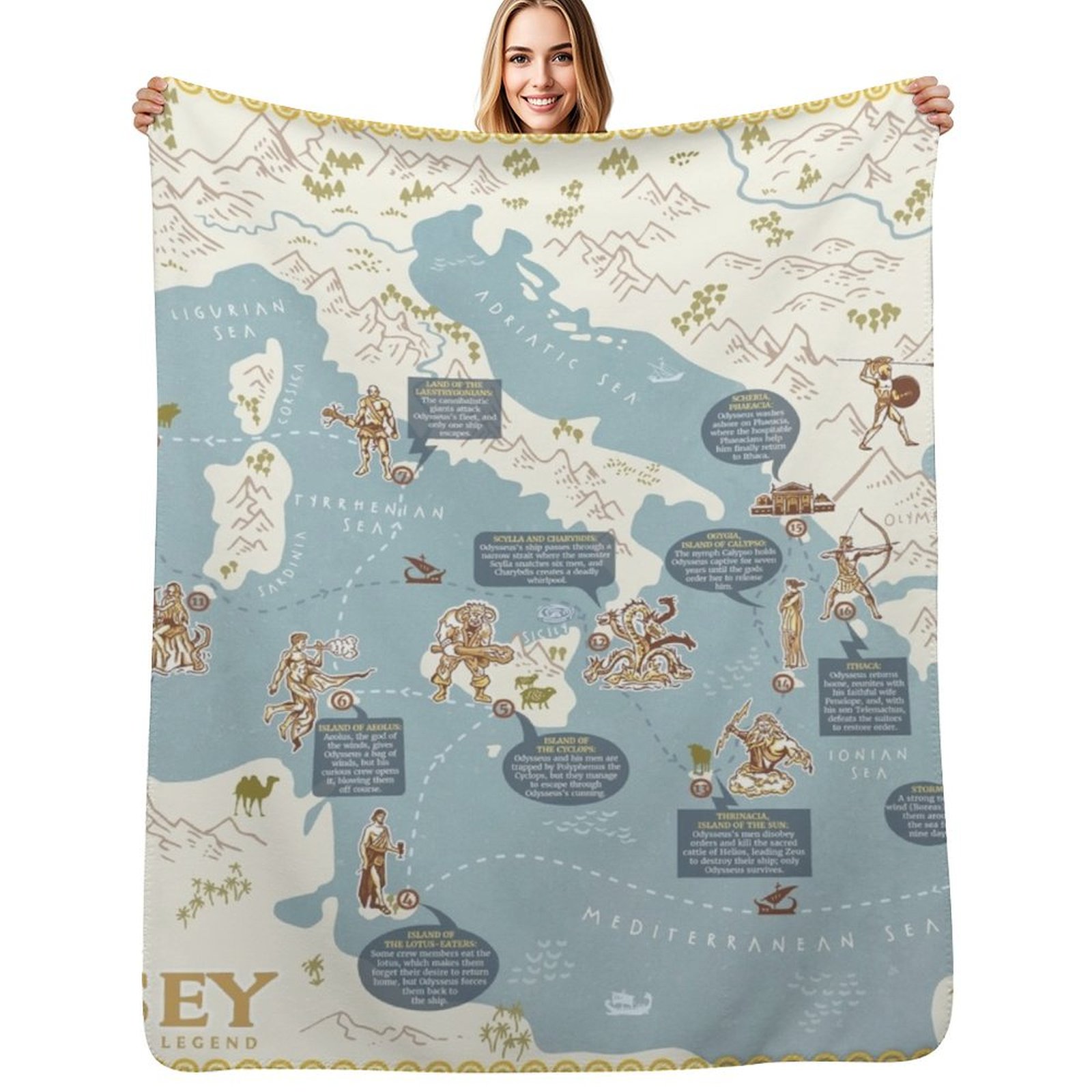 Fleece Sleep Bag - Odyssey A Map of Myth and