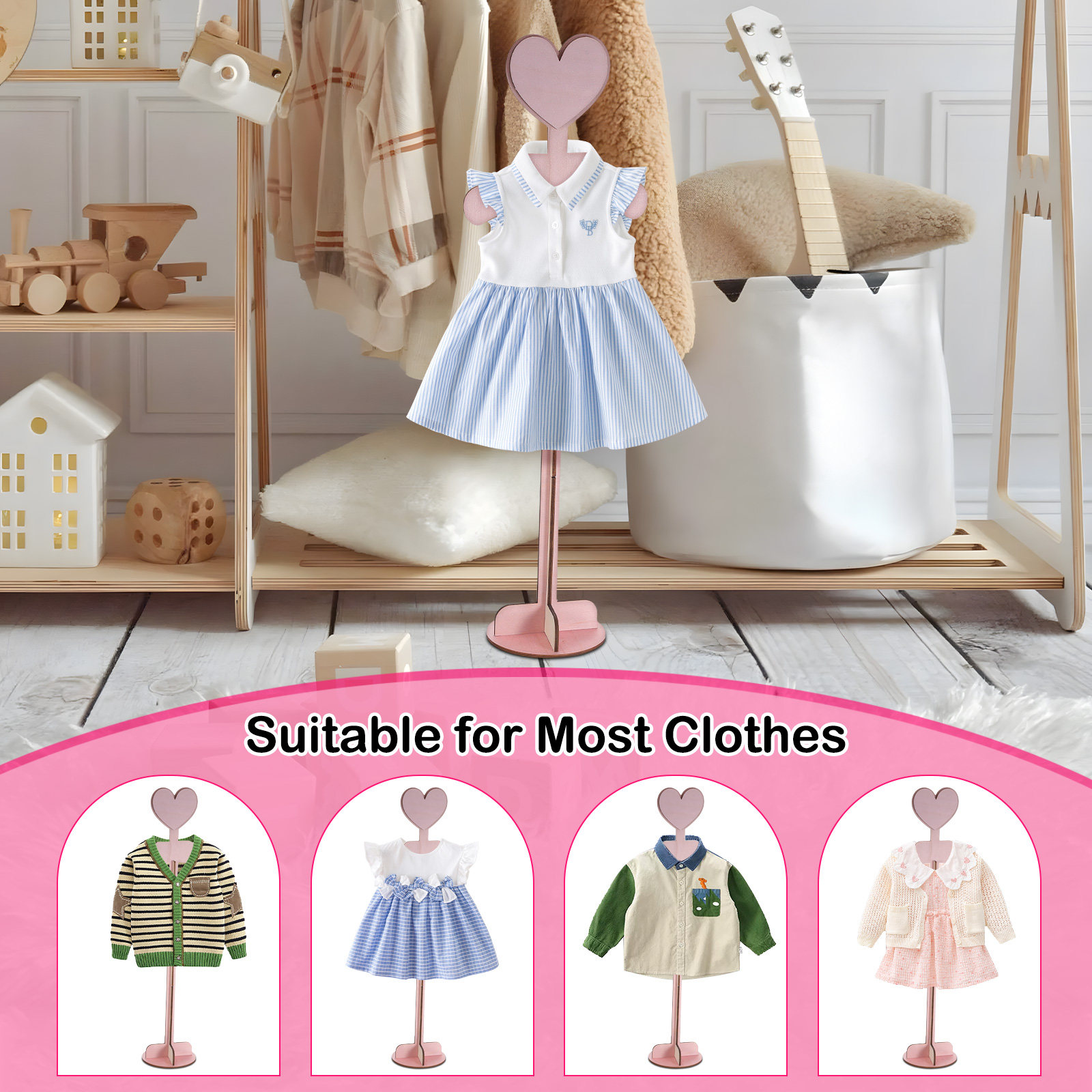 Wooden Baby Clothes Display St - Baby Clothing Display Stand recension och pris
