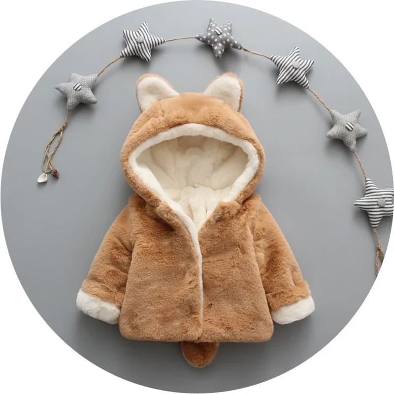 Cute Cat Ears Plush Baby Jacke - Baby Xmas Clothing recension och pris
