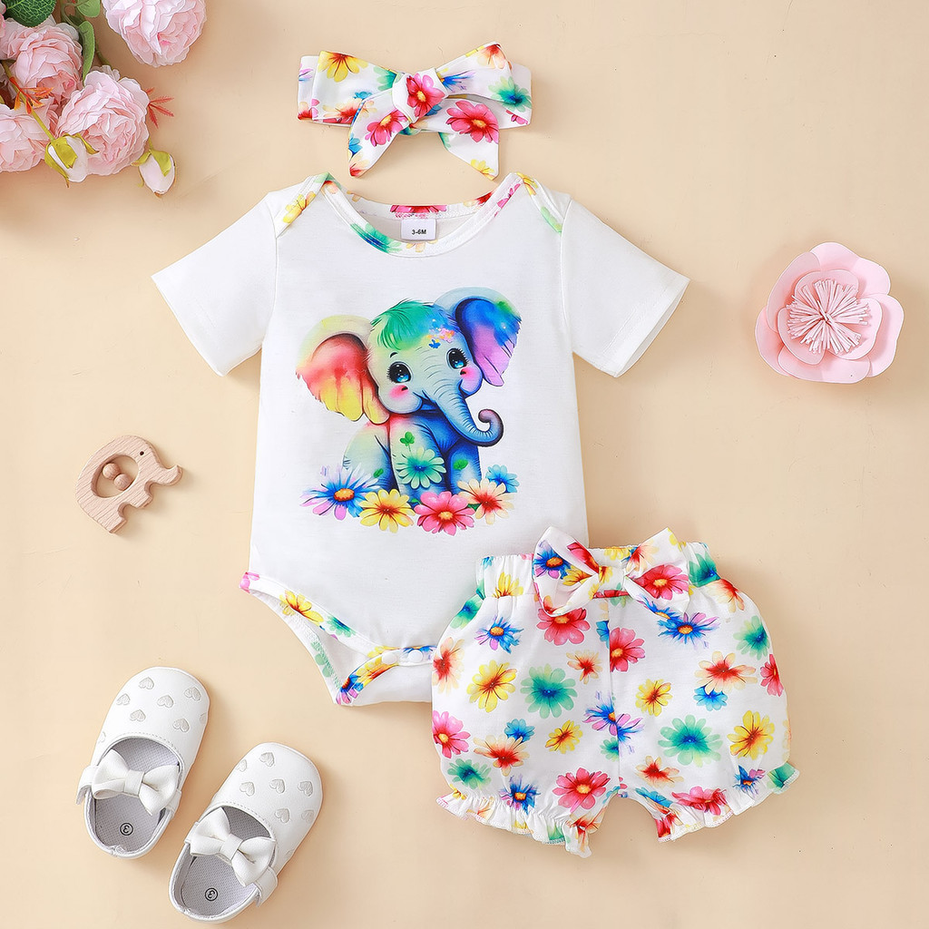 3PCS Newborn Baby Girl Clothin - Baby Clothing Elephant recension och pris